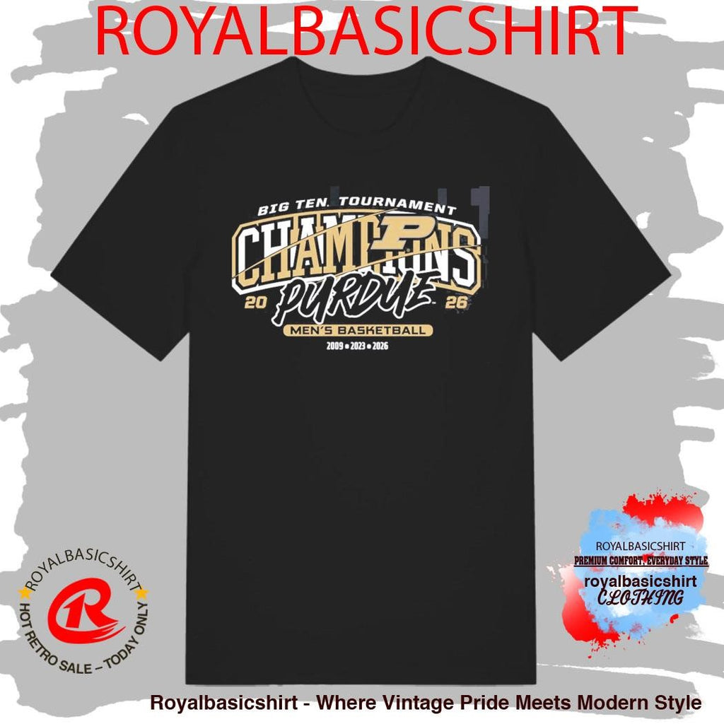 Purdue Boilermakers 2026 Big Ten Men’s Basketball Tournament Champions Banner T-Shirt