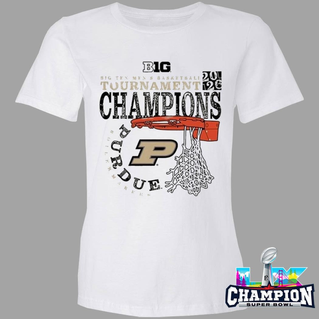 Purdue Boilermakers 2026 Big Ten Men’s Basketball Tournament Champions Cut Nets Shirt
