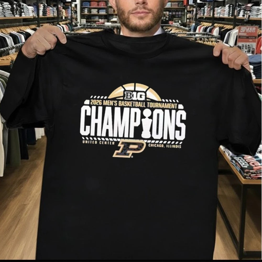 Purdue Boilermakers 2026 Big Ten Men’s Basketball Tournament Champions Locker Room T-Shirt