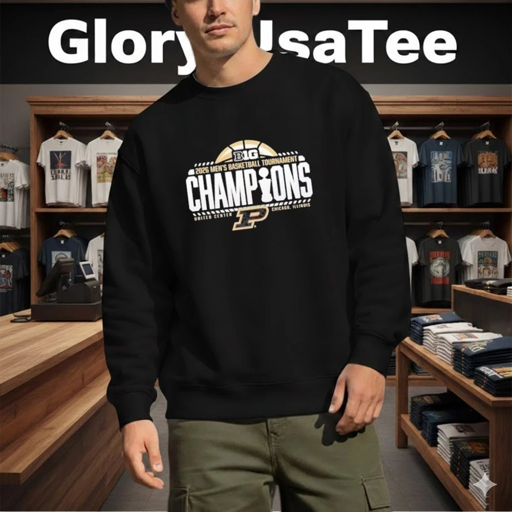 Purdue Boilermakers 2026 Big Ten Men’s Basketball Tournament Champions Locker Room T-Shirt