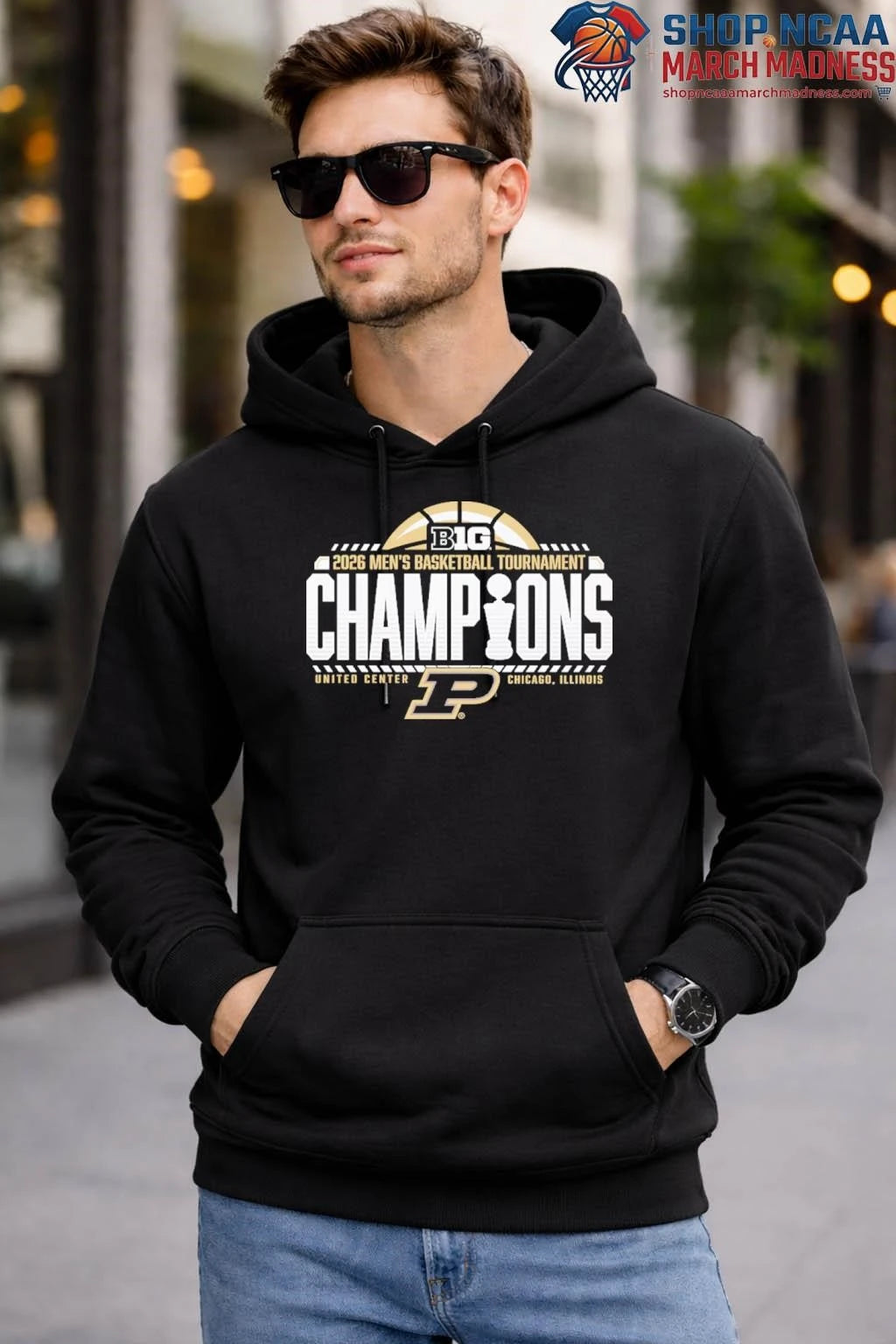 Purdue Boilermakers 2026 Big Ten Men’s Basketball Tournament Champions Locker Room T-Shirt