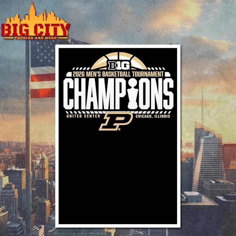 Purdue Boilermakers 2026 Big Ten Men’s Basketball Tournament Champions Locker Room Shirt