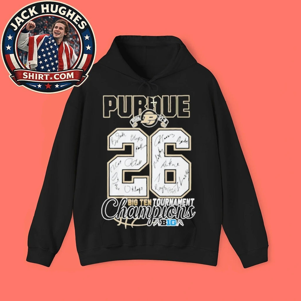Purdue Boilermakers 2026 Big Ten Tournament Champions Signatures Basketball Father Day Gift Shirt