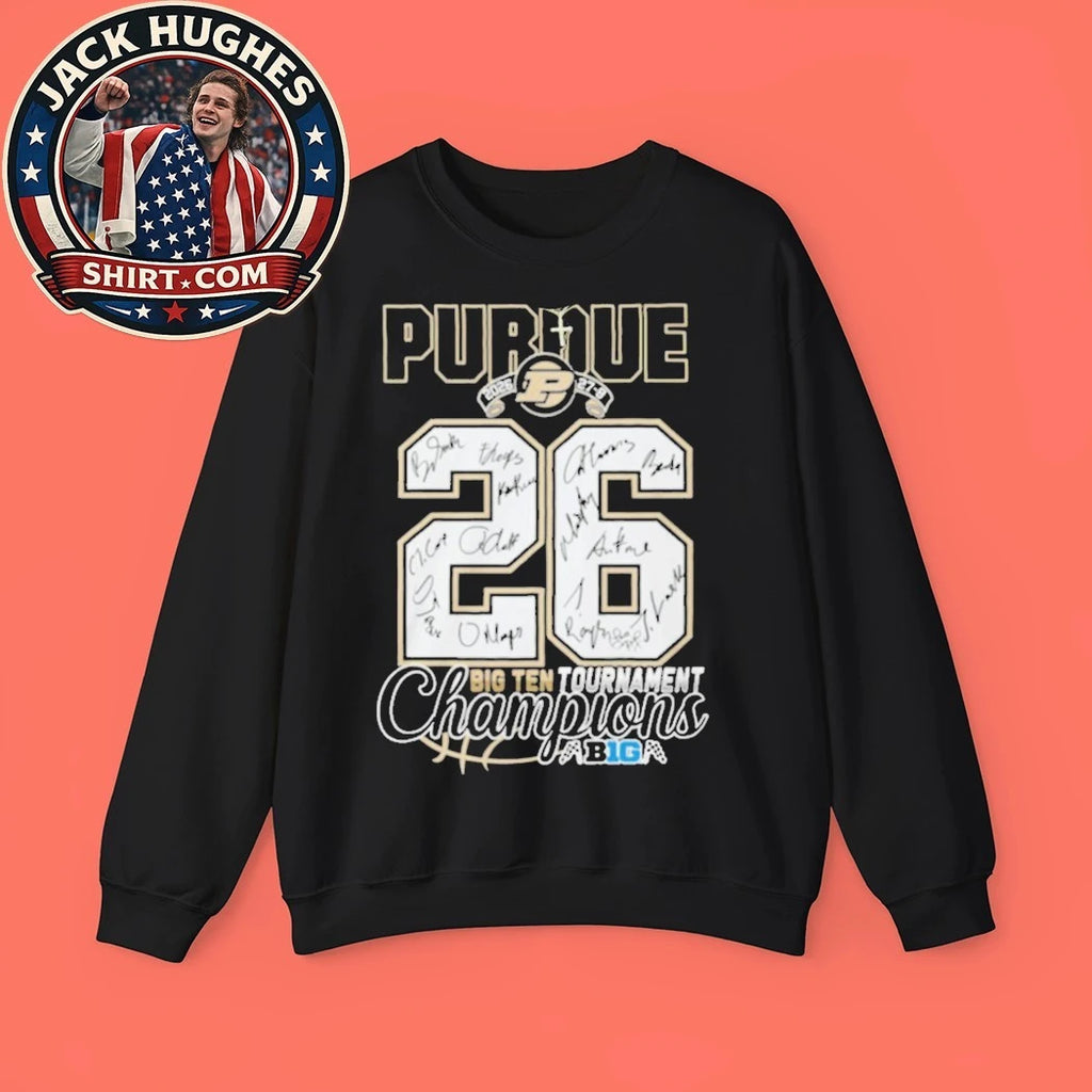 Purdue Boilermakers 2026 Big Ten Tournament Champions Signatures Basketball Father Day Gift Shirt
