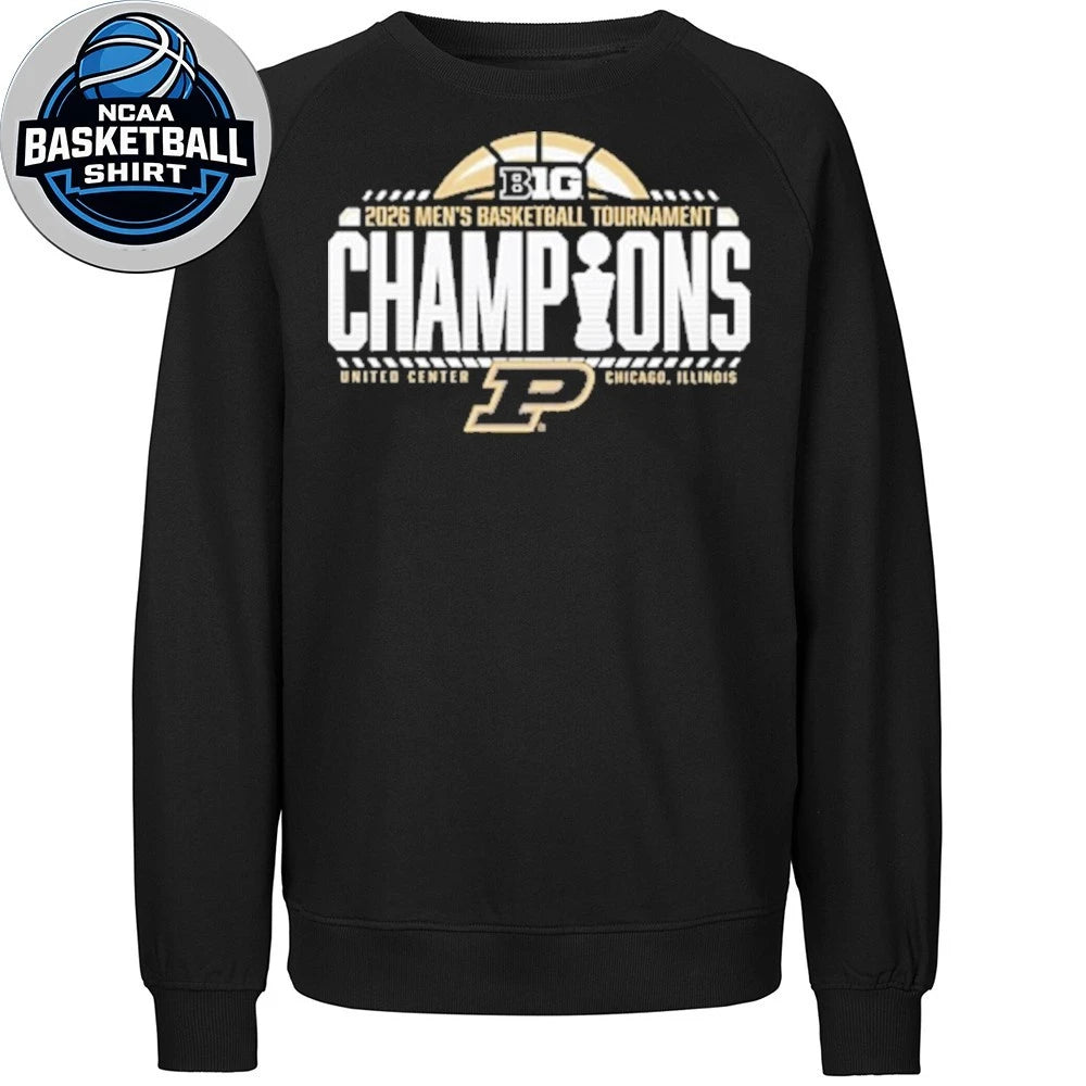 Purdue Boilermakers 2026 Men’s Basketball Tournament Champions United Center Chicago Illinois Logo T-Shirt