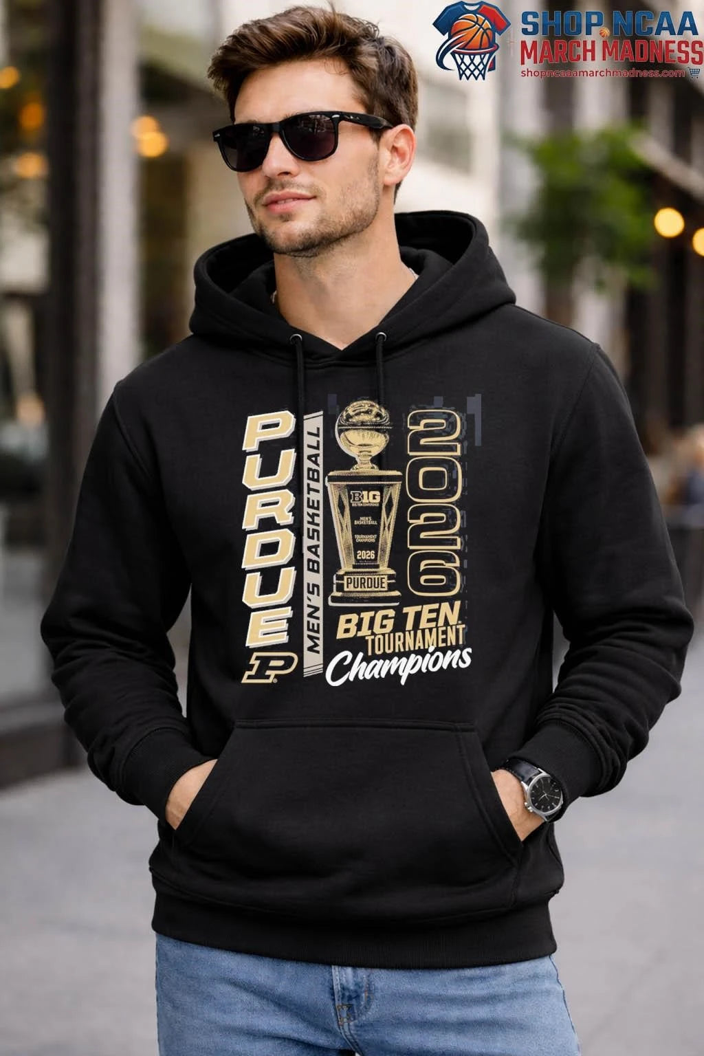 Purdue Boilermakers Men’s Basketball 2026 Big Ten Tournament Champions Trophy T-Shirt Purdue Boilermakers 2026 Shirt