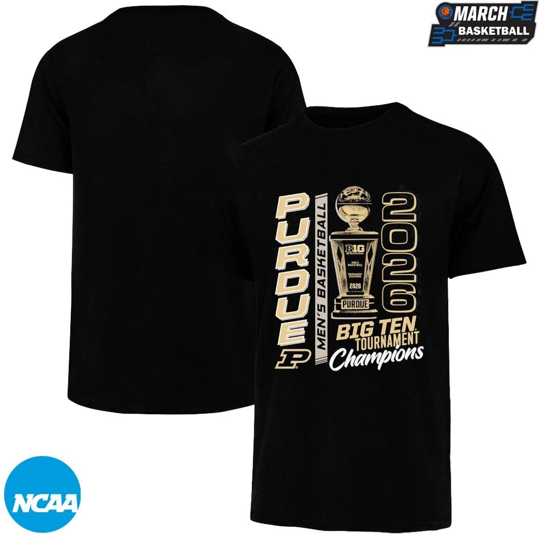 Purdue Boilermakers Men’s Basketball 2026 Big Ten Tournament Champions Trophy T-Shirts