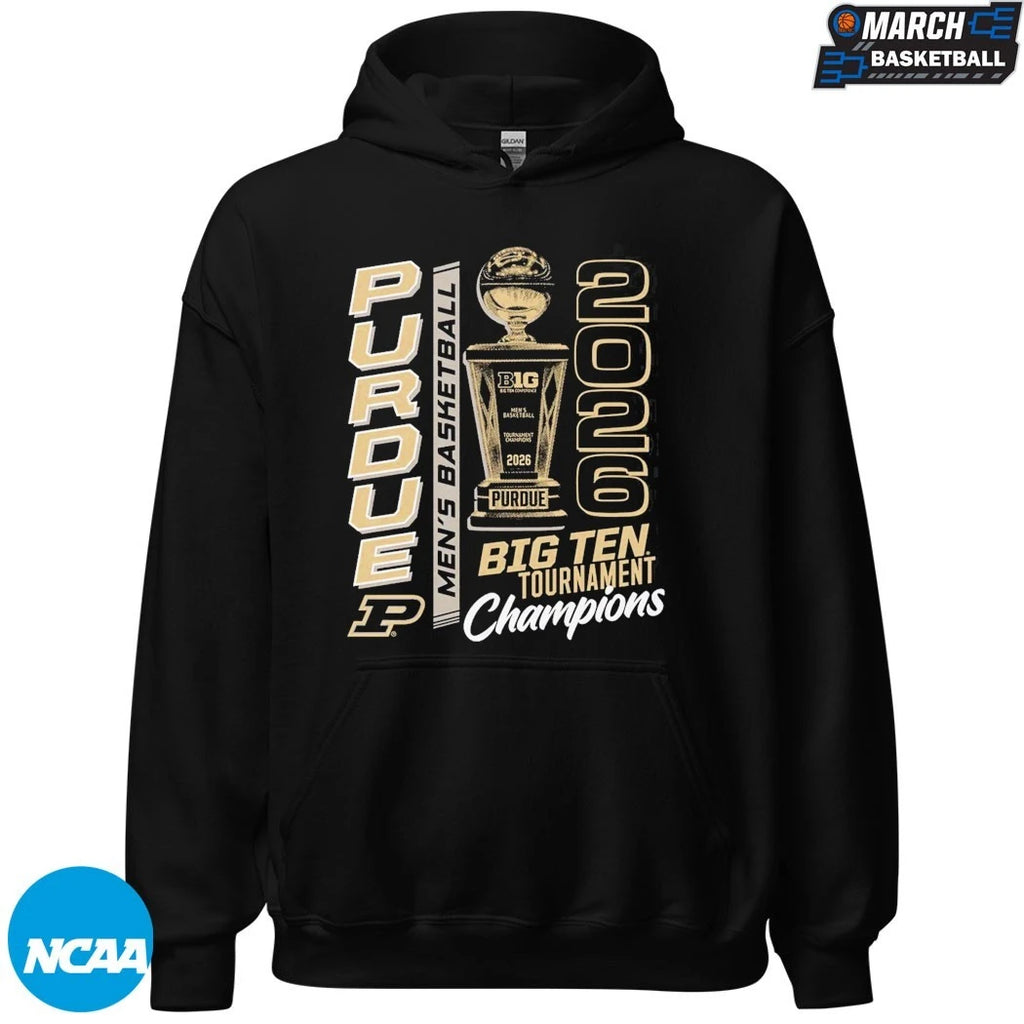 Purdue Boilermakers Men’s Basketball 2026 Big Ten Tournament Champions Trophy T-Shirts