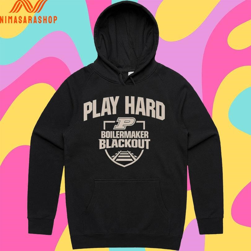 Purdue Boilermakers Men’s Basketball Blackout Play Hard Boilermakers Blackout Shirts