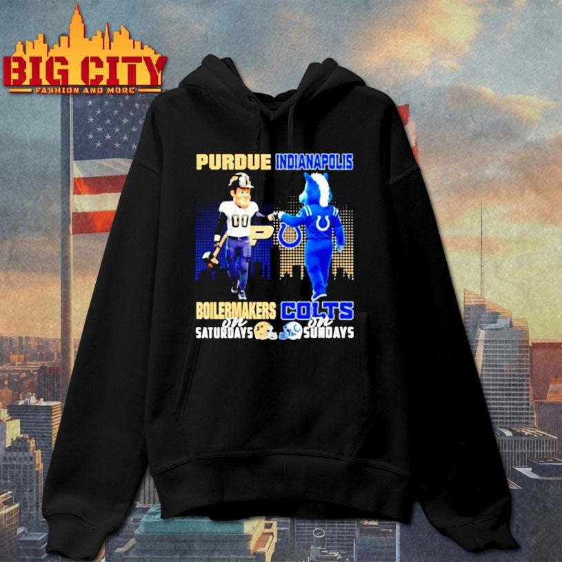 Purdue Boilermakers on Saturdays x Indianapolis Colts on Sundays Mascot shirt