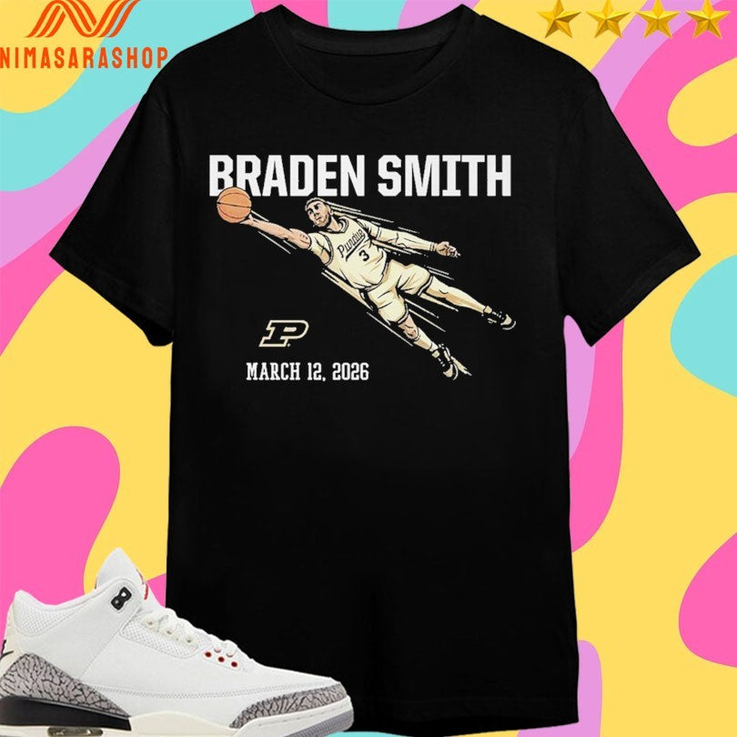 Purdue Men’s Basketball Braden Smith Diving Assist March 12 2026 Shirts