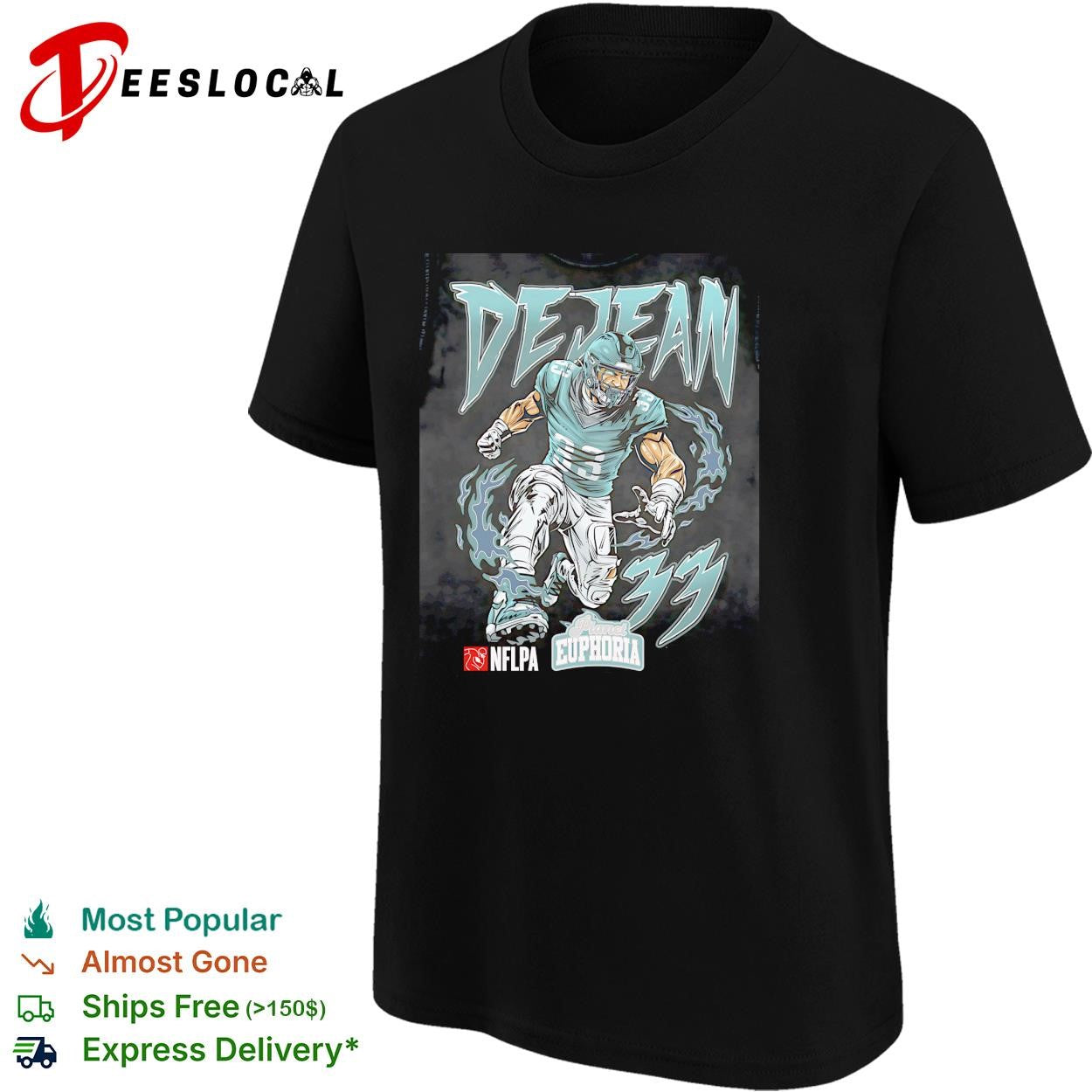 Cooper DeJean Philadelphia Eagles number 33 NFLPA Planet Euphoria graphic art shirt
