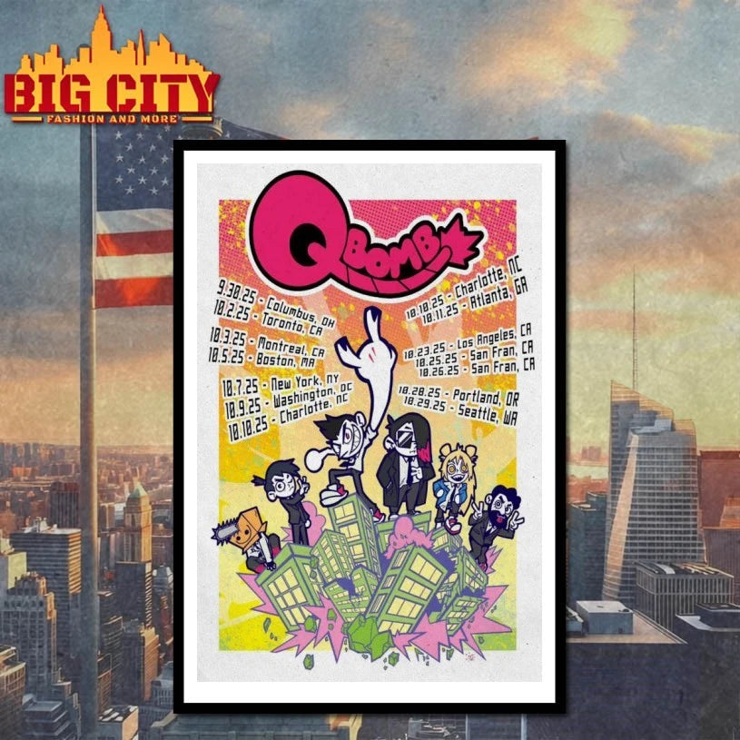 Qbomb Band Sep + Oct 2025 Tour Poster shirt