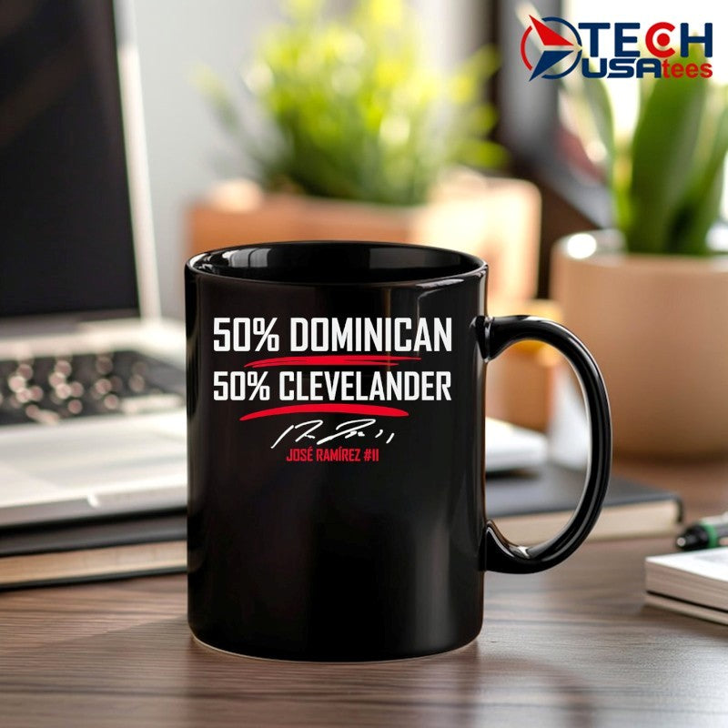 Jose Ramirez #11 Cleveland Guardians 50 percent Dominican 50 percent Clevelander signature shirt