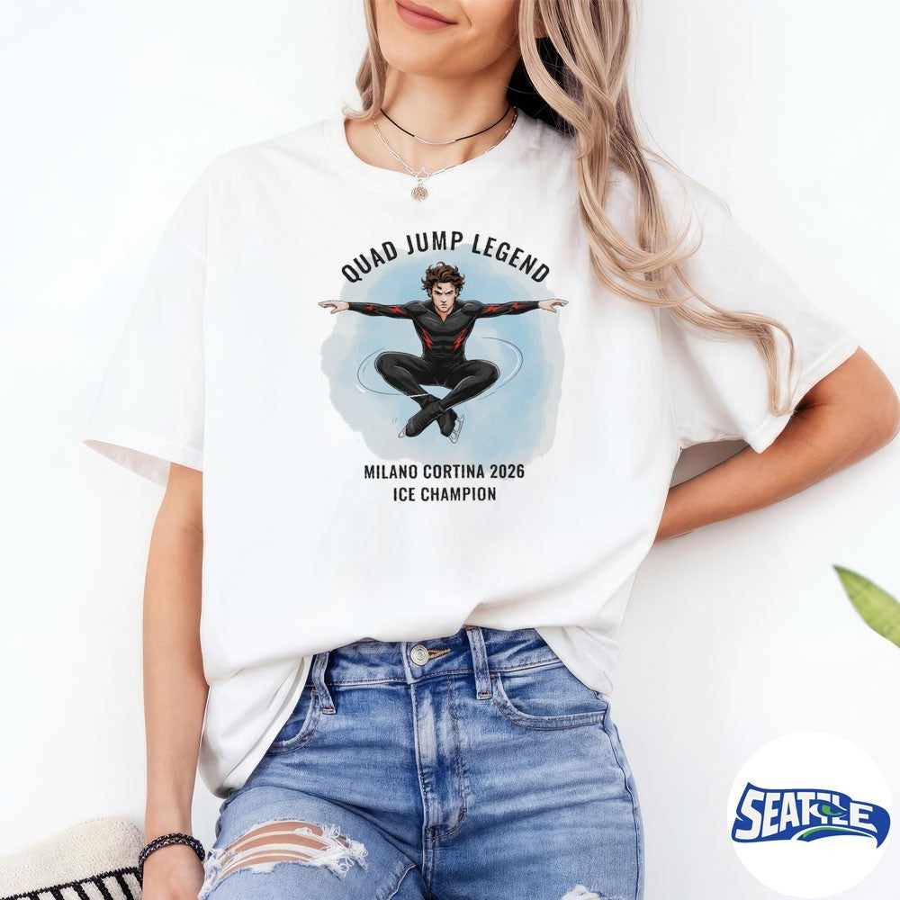 Quad Jump Legend Ilia Malinin Milano Cortina 2026 ICE Champion shirt
