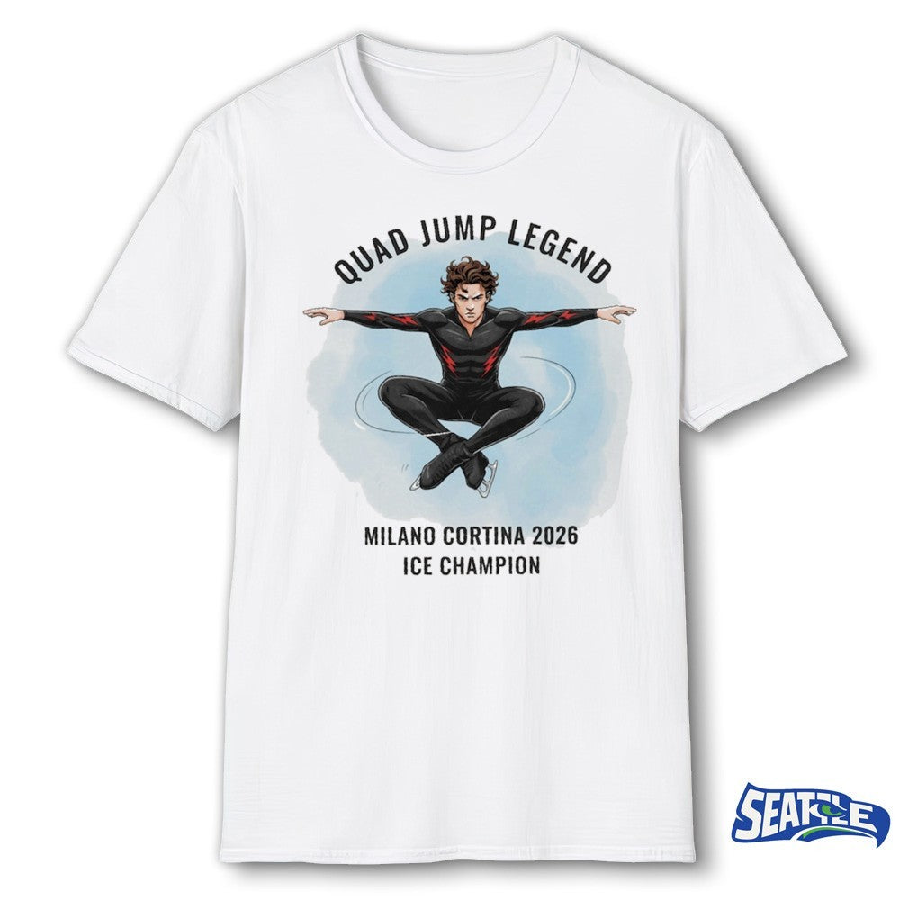 Quad Jump Legend Ilia Malinin Milano Cortina 2026 ICE Champion shirt