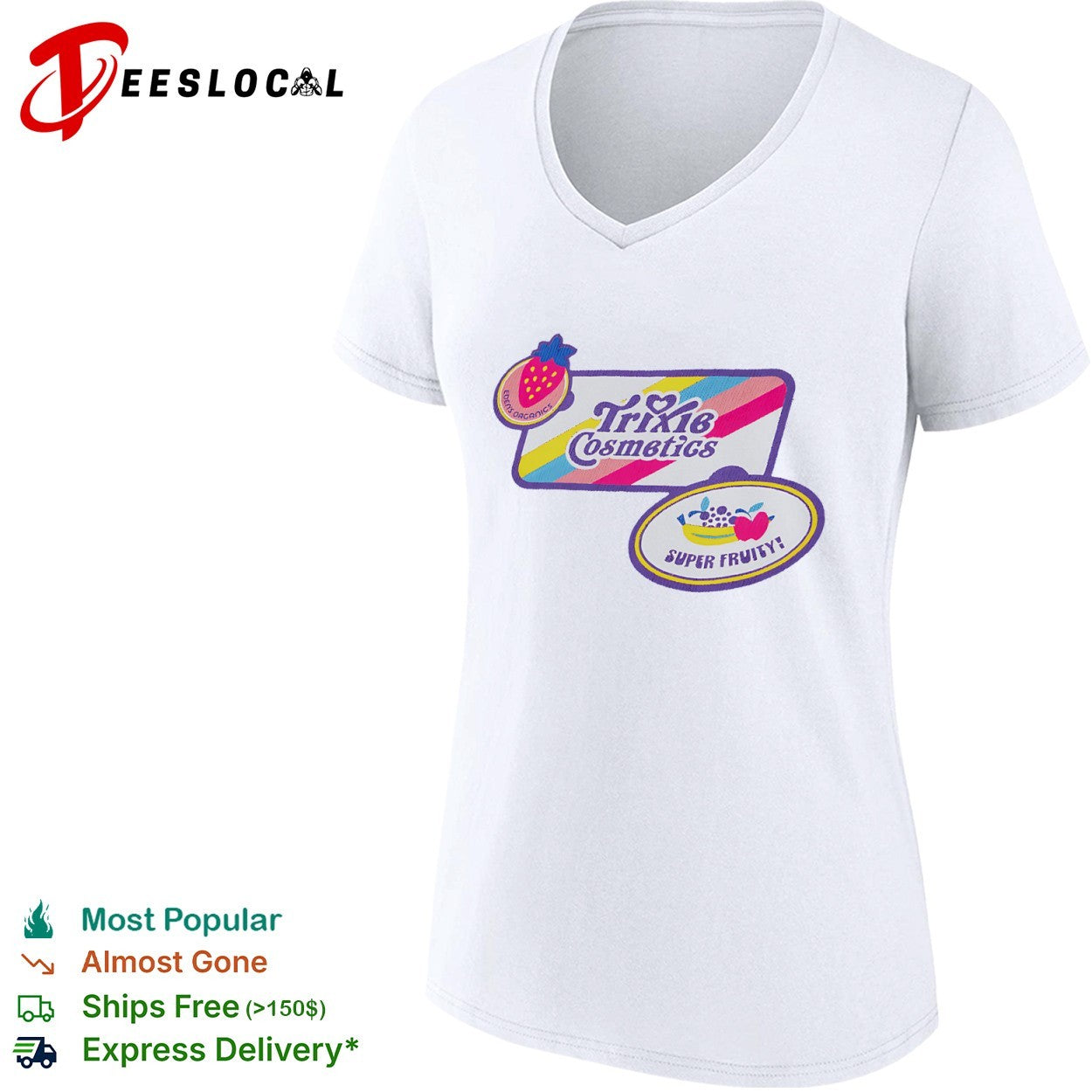 Queer all year patches including Fruit Distributing shirt