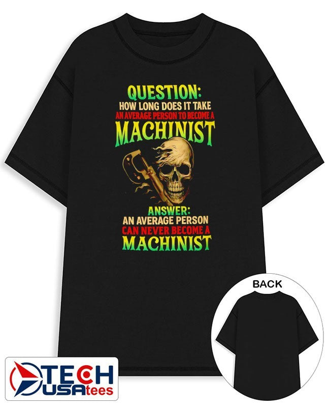 Question how long does it take an average person to become a machinist skull shirt