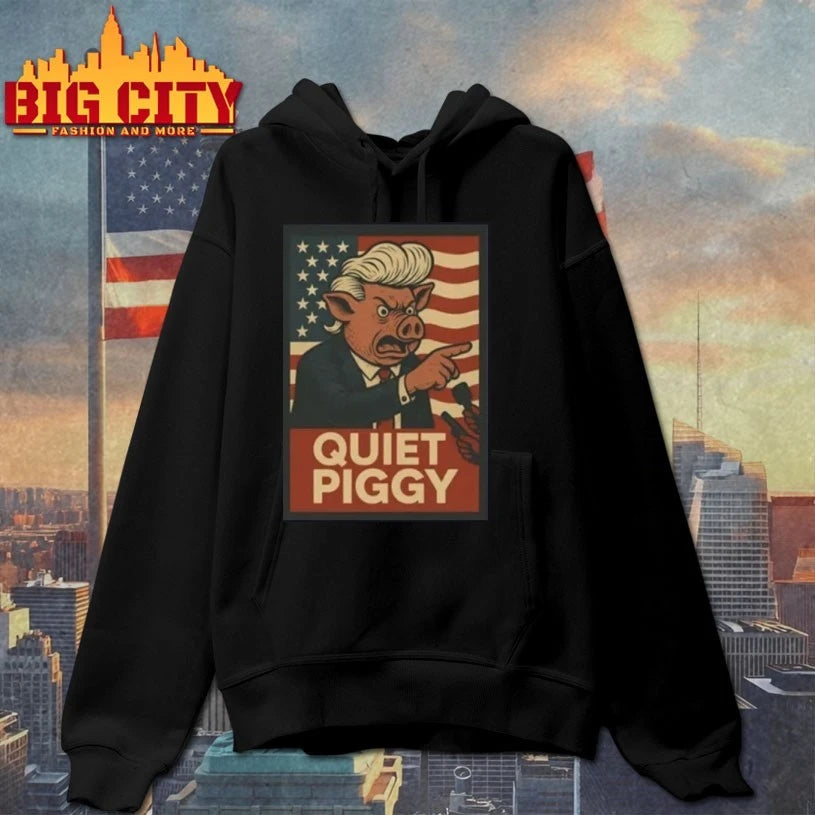 Quiet Piggy Pig Trump American Flag shirt