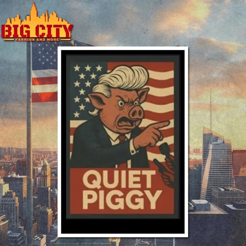Quiet Piggy Pig Trump American Flag shirt