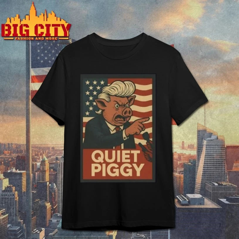 Quiet Piggy Pig Trump American Flag shirt