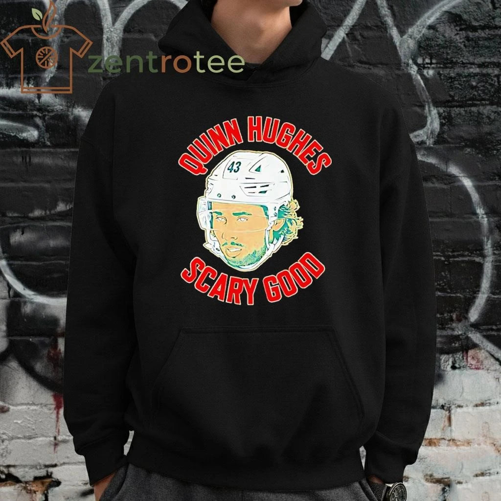 Quinn Hughes Scary Good Ghost Eyes 43 head tee
