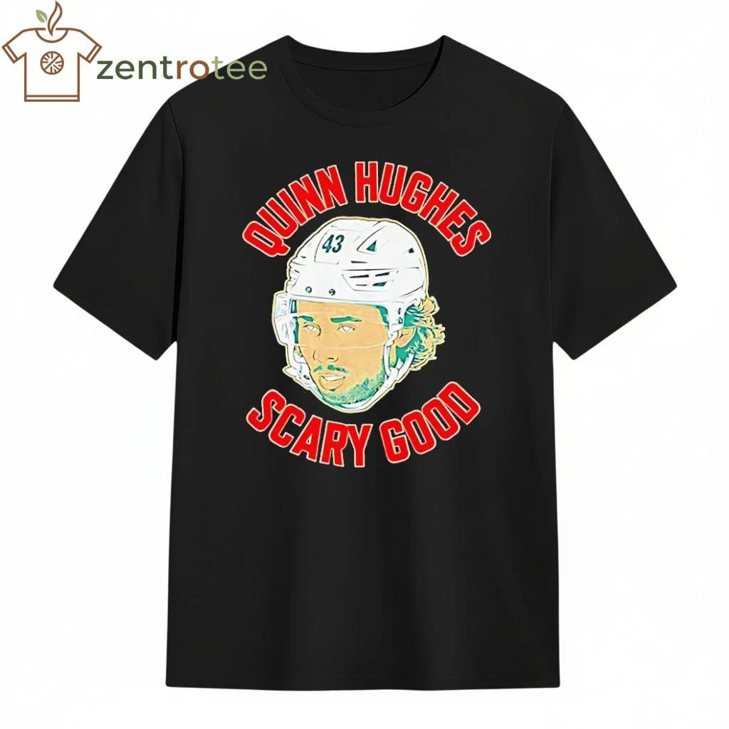 Quinn Hughes Scary Good Ghost Eyes 43 head tee
