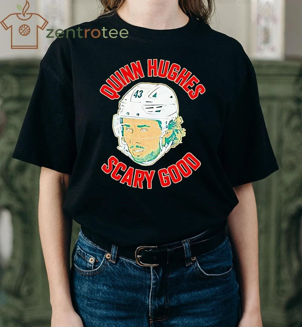 Quinn Hughes Scary Good Ghost Eyes 43 head tee