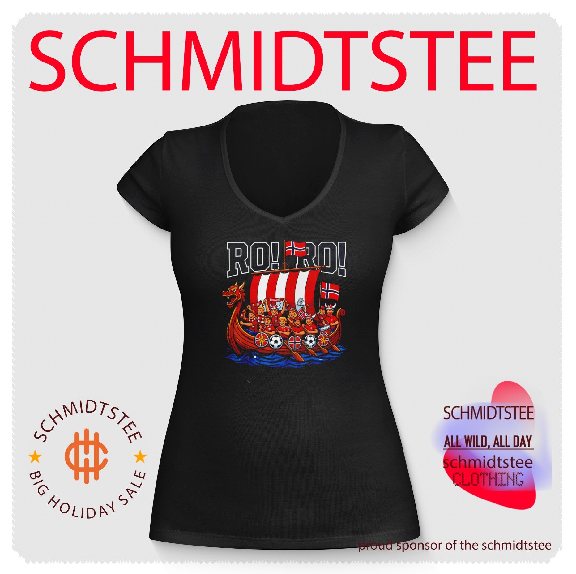RO RO Norway Viking Ship Soccer Shirt