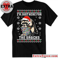 Raccoon I’m Just Here For The Snacks Ugly Christmas Shirt
