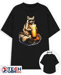 Raccoon drinking iced coffee shirt
