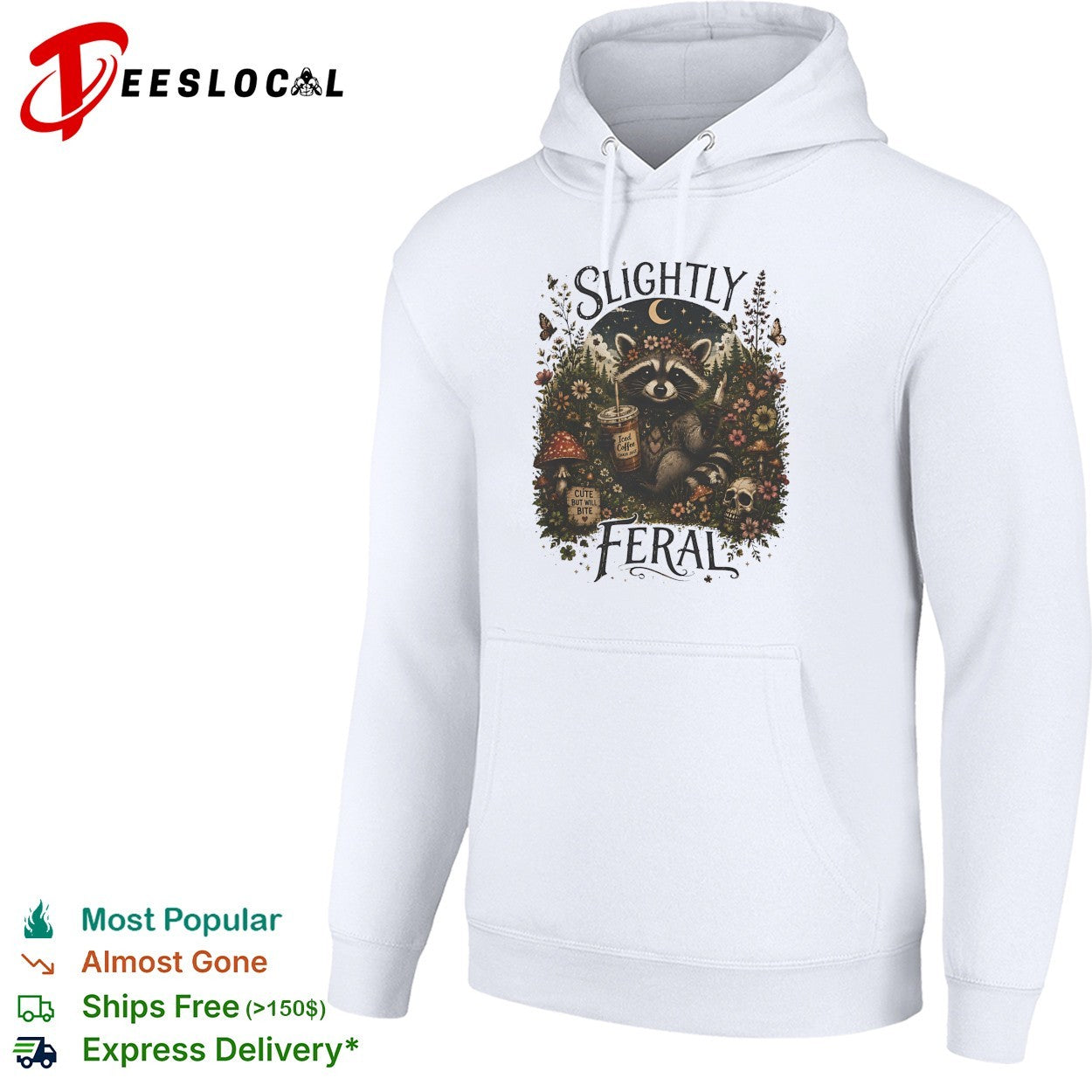 Raccoon sitting slightly feral shirt