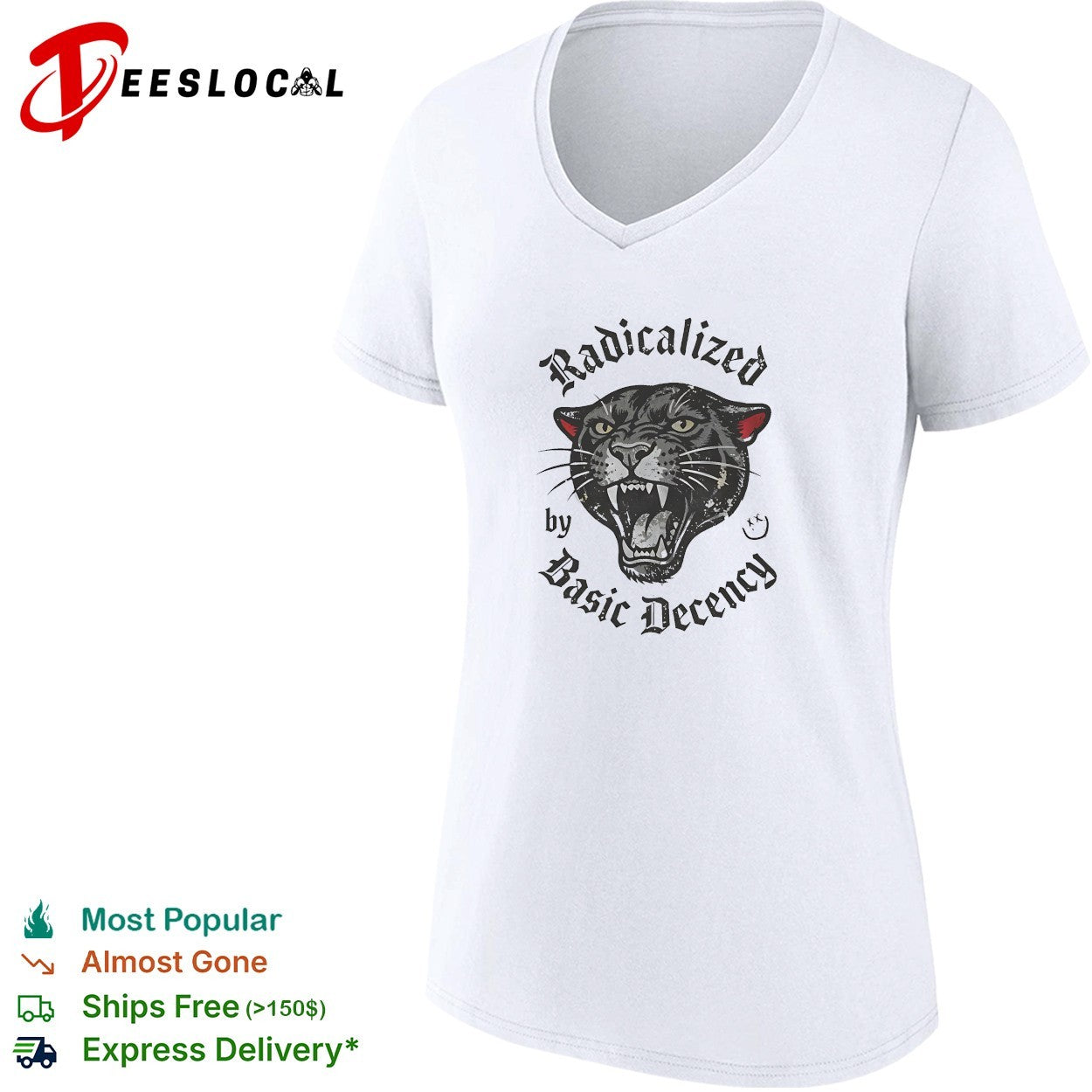 Radicalized by basic decency panther shirt