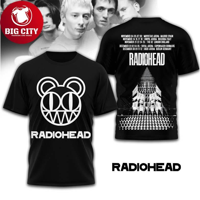 Radiohead Bear Logo Shirt Tour Edition Rock Band 2025 Two Sided Shirt
