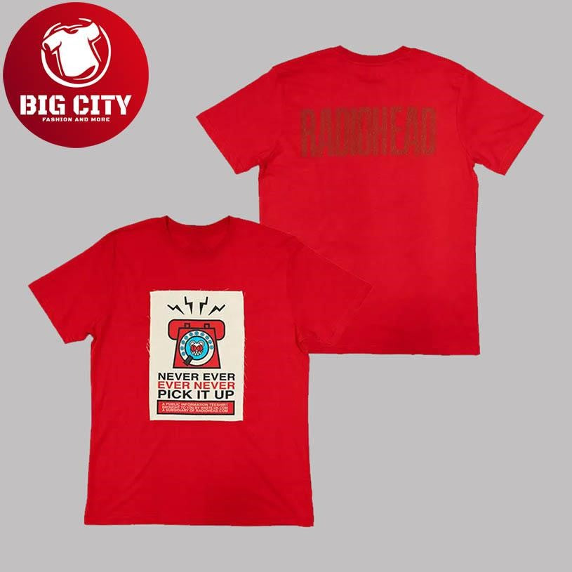 Radiohead Pick It Up Red Patch Europe Tour 2025 Two Sided Shirt