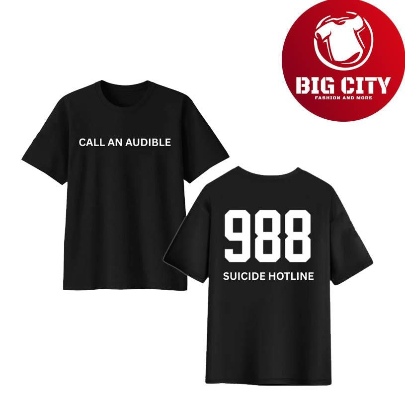 Raiders Call An Audible 988 Suicide Hotline Two Sided Shirt