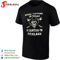 Raiders what happens in Vegas started in Oakland pirate skull shirt