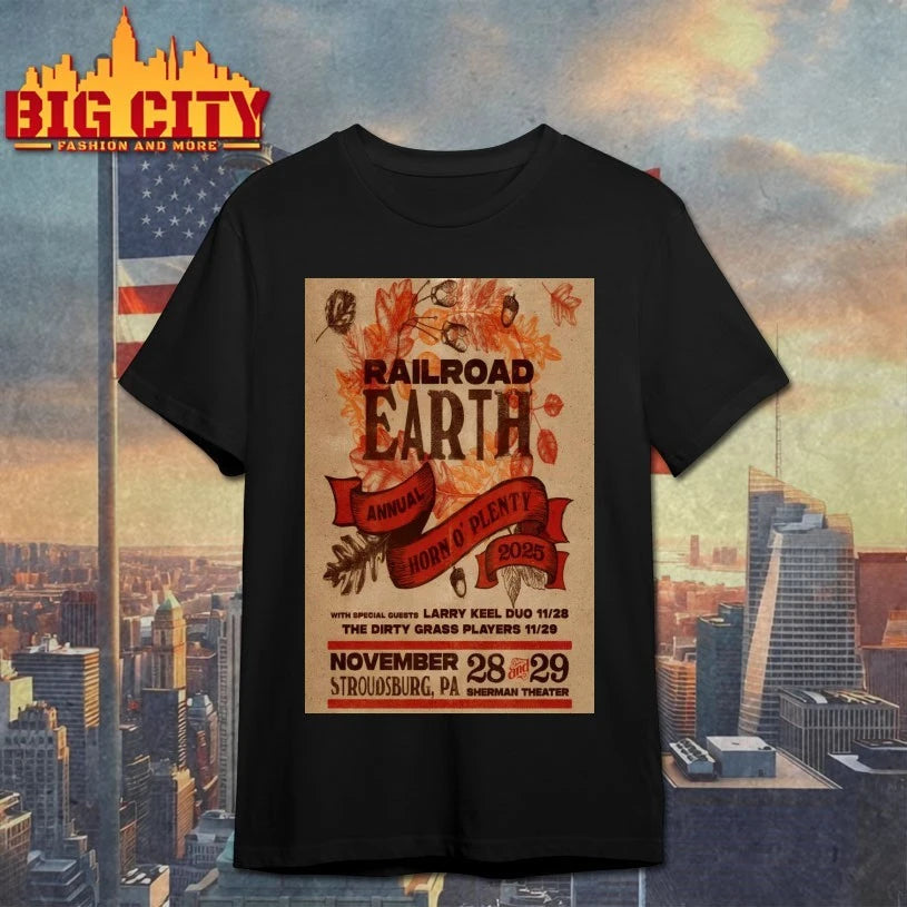 Railroad Earth Sherman Theater in Stroudsburg PA 11 28-11 29 2025 Poster shirts