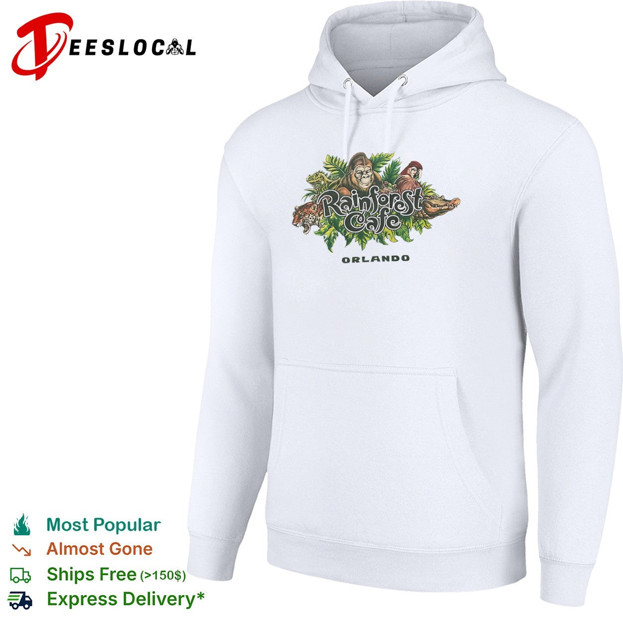 Rainforest Cafe Orlando Gorilla Parrot Jaguar Iguana Gator Tropical Jungle shirt