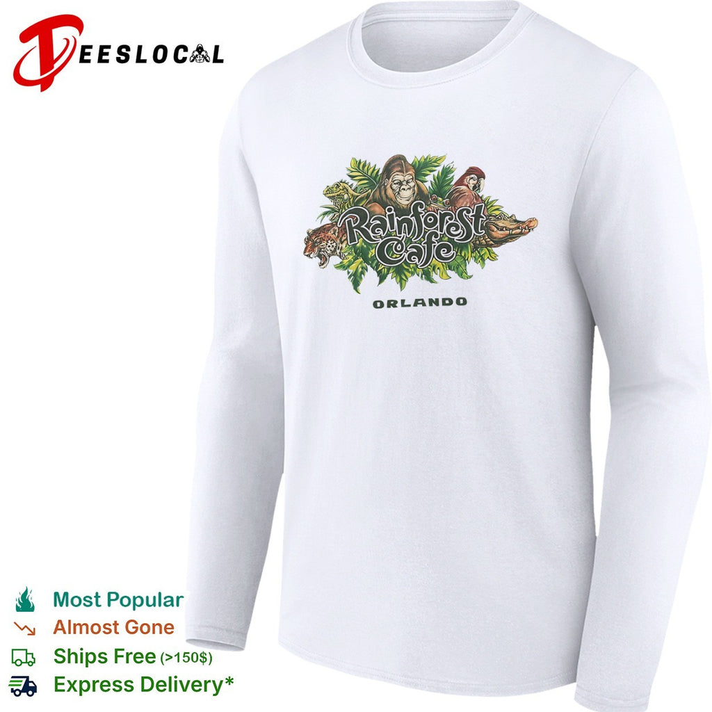 Rainforest Cafe Orlando Gorilla Parrot Jaguar Iguana Gator Tropical Jungle shirt