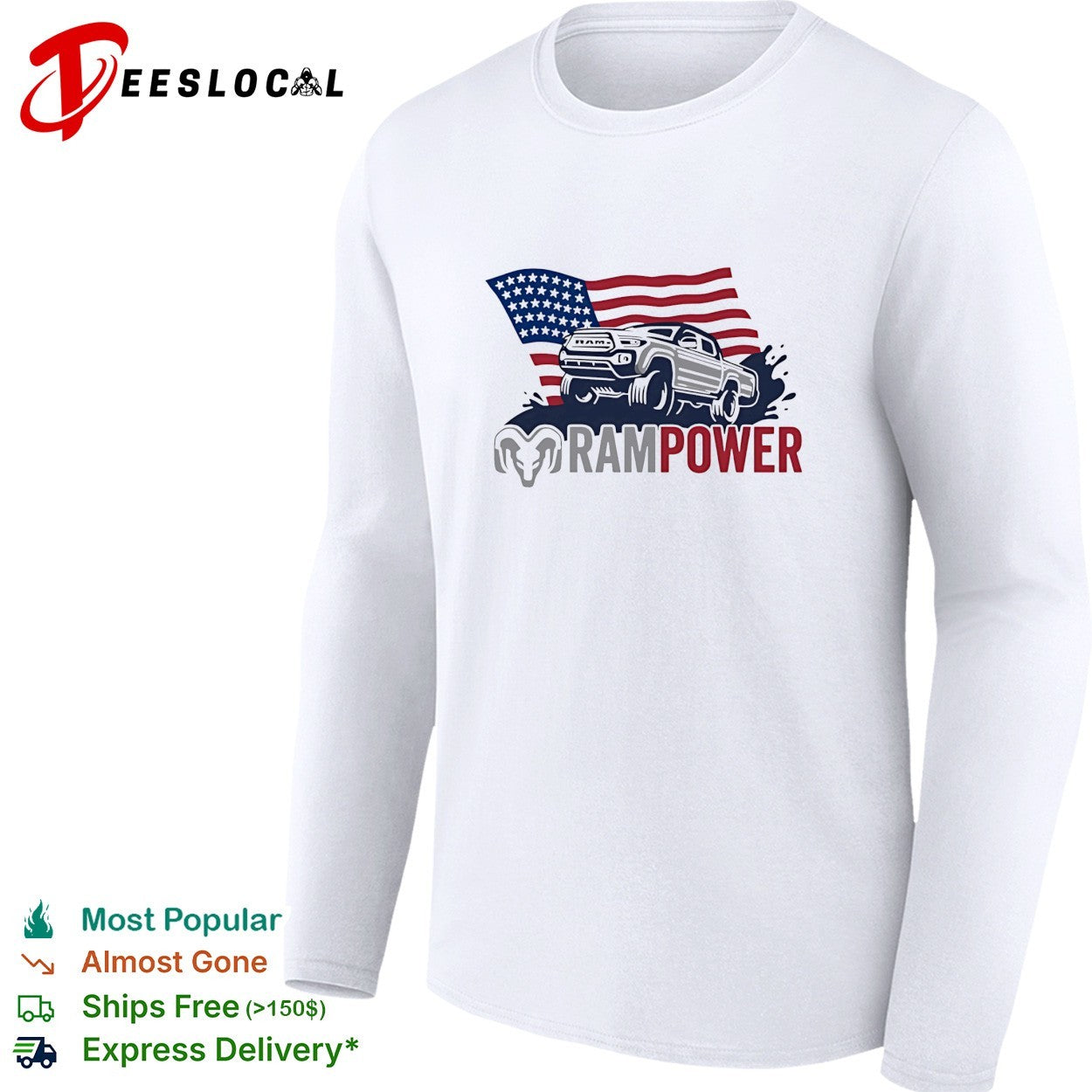 Ram Power Toyota Tacoma American flag shirt