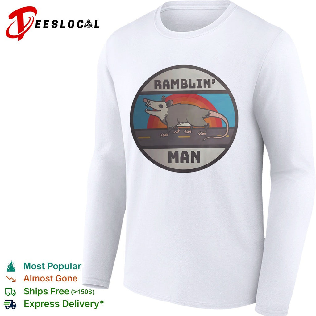 Ramblin Man Opossum Road Retro Sunset Shirt