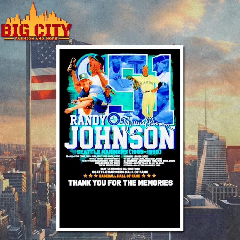 Randy Johnson Seattle Mariners 1989 1998 Thank You for the Memories Shirt