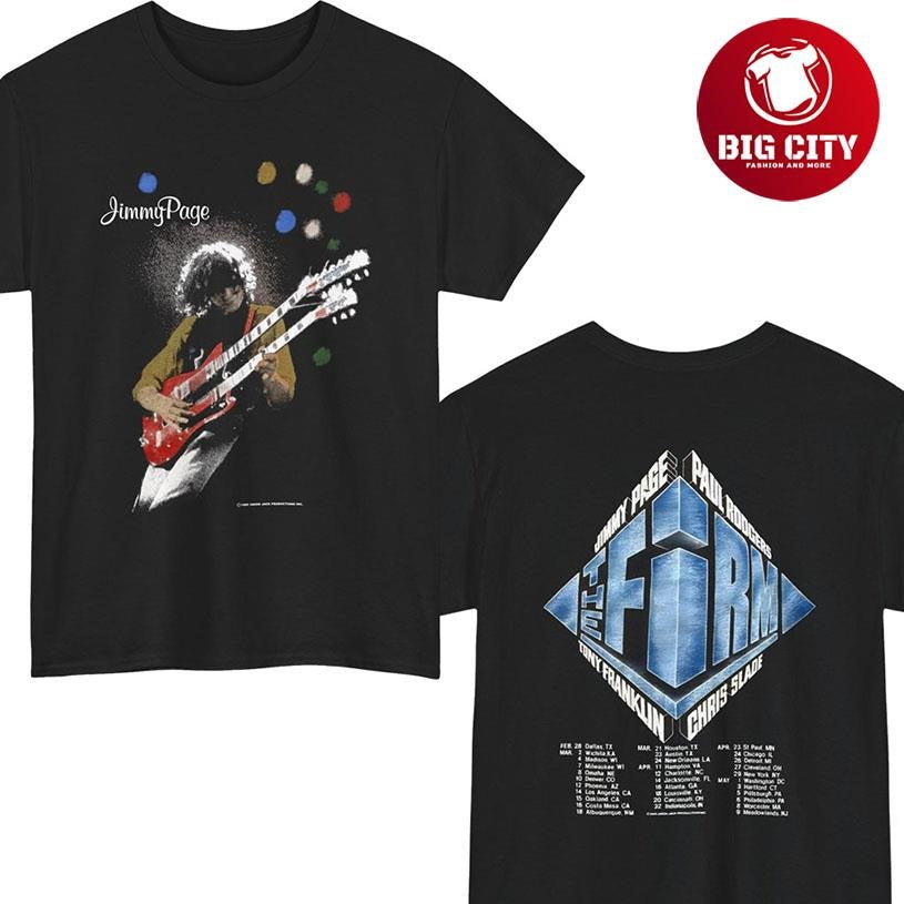Rare 1985 The Firm Jimmy Page Tour Two Sided Shirt