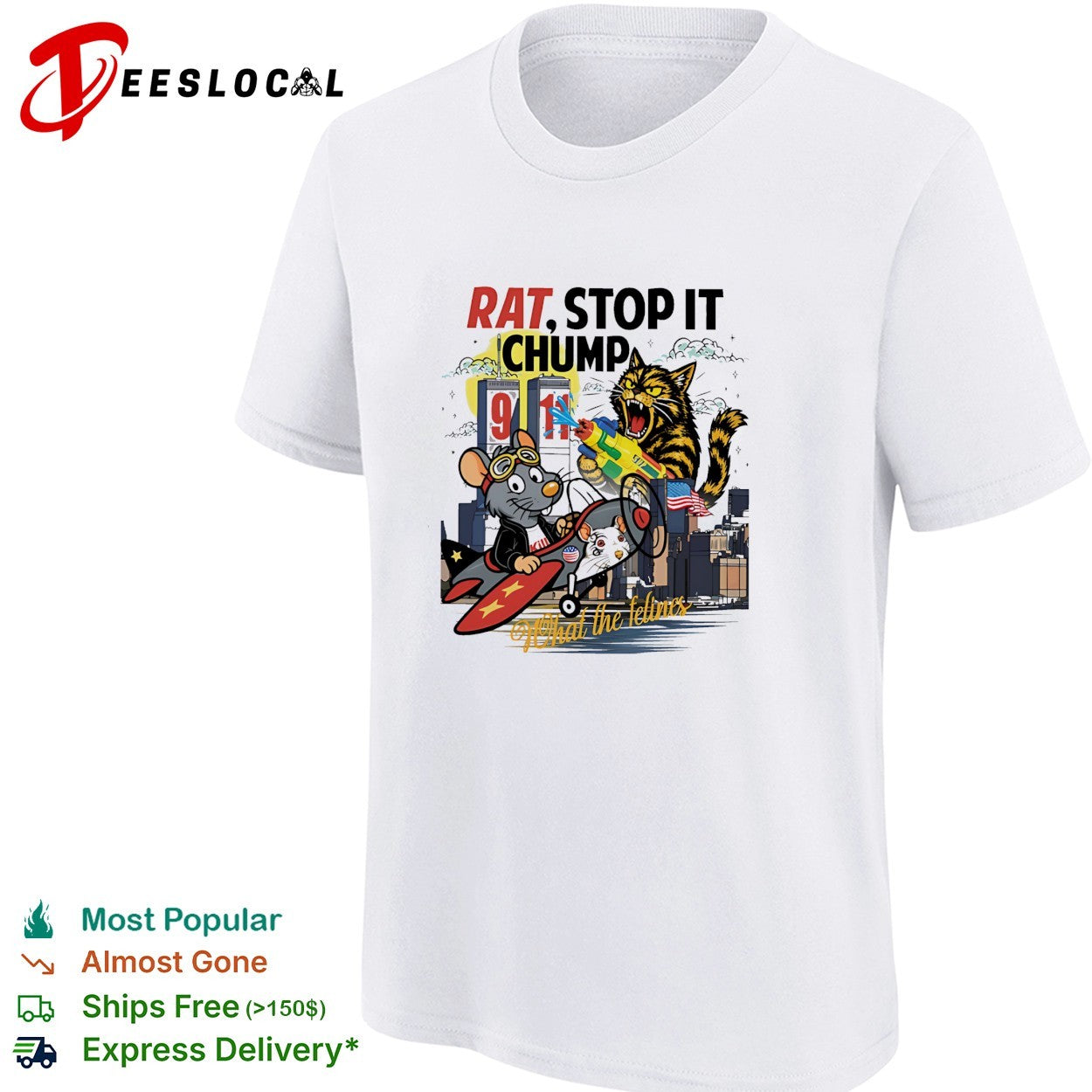 Rat stop it chumpa mouse plane NYC shirt