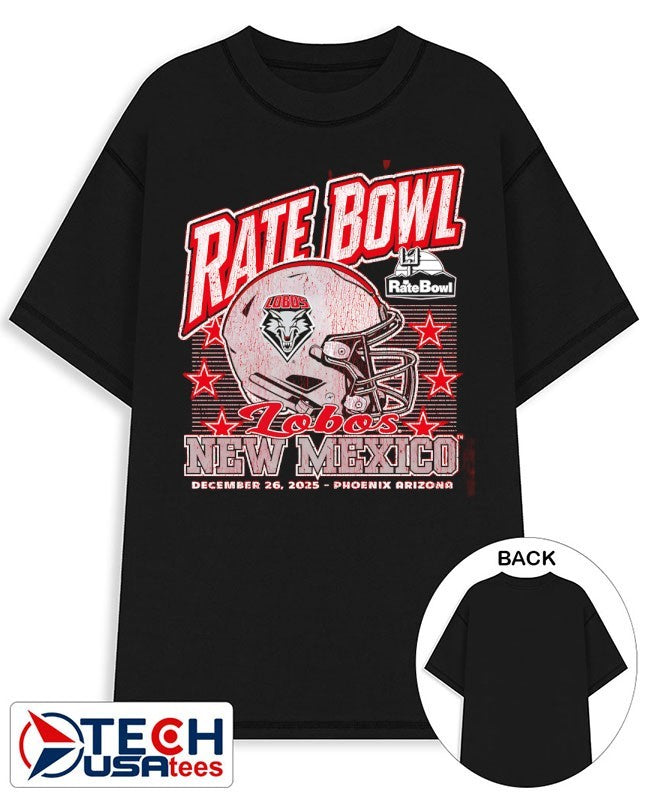 Rate Bowl 2025 New Mexico Lobos Phoenix Arizona helmet shirt