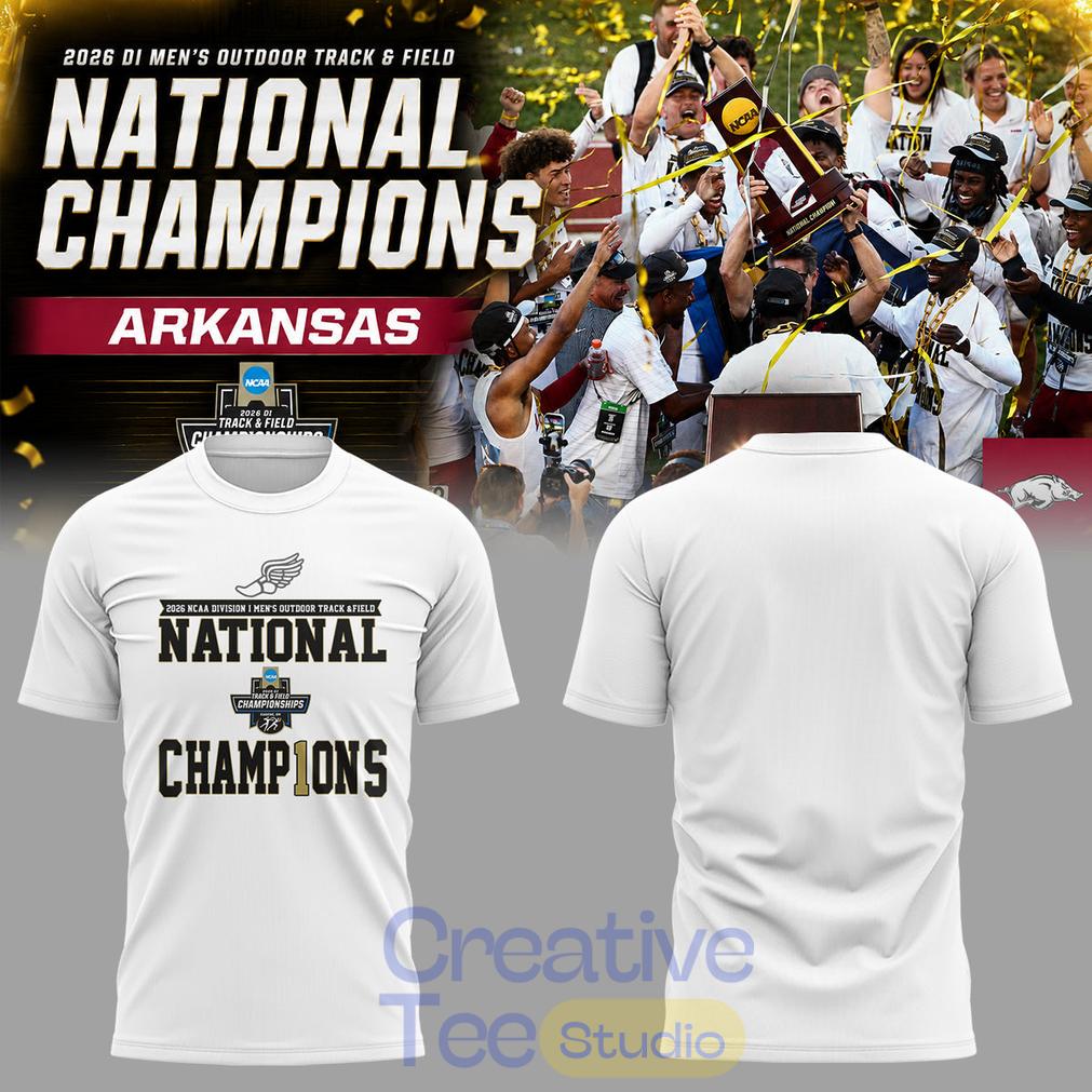 Razorbacks 2026 D1 Men’s Outdoor Track & Field National Champions 2D T-Shirt
