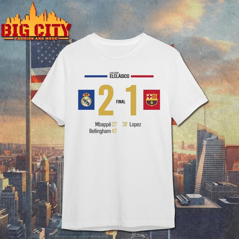 Real Madrid 21 Barcelona El Clasico 2025 Victory Shirt