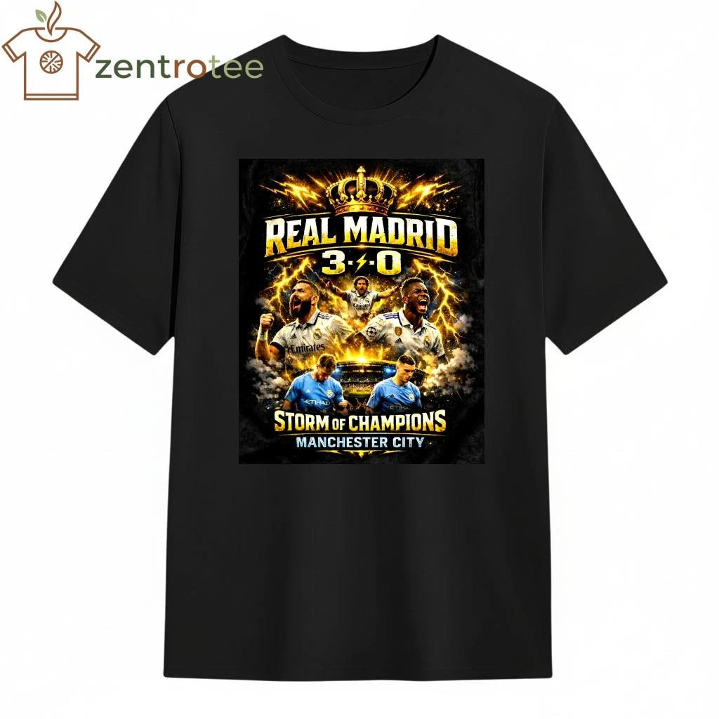 Real Madrid 3-0 Manchester City Storm of Champions Victory Shirt