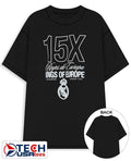 Real Madrid European Champions 15X Kings of Europe logo shirt